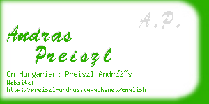 andras preiszl business card